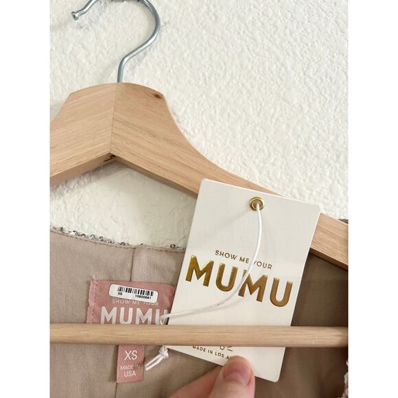 Show Me Your Mumu Aniston Mini Dress in Platinum Sequins XS NWT - Picture 5 of 9